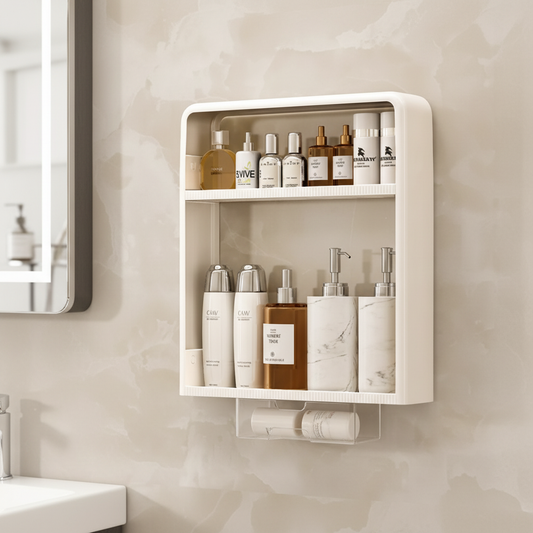 Wall-Mounted Minimalist Bathroom Shelf - Water-Resistant, No Drilling