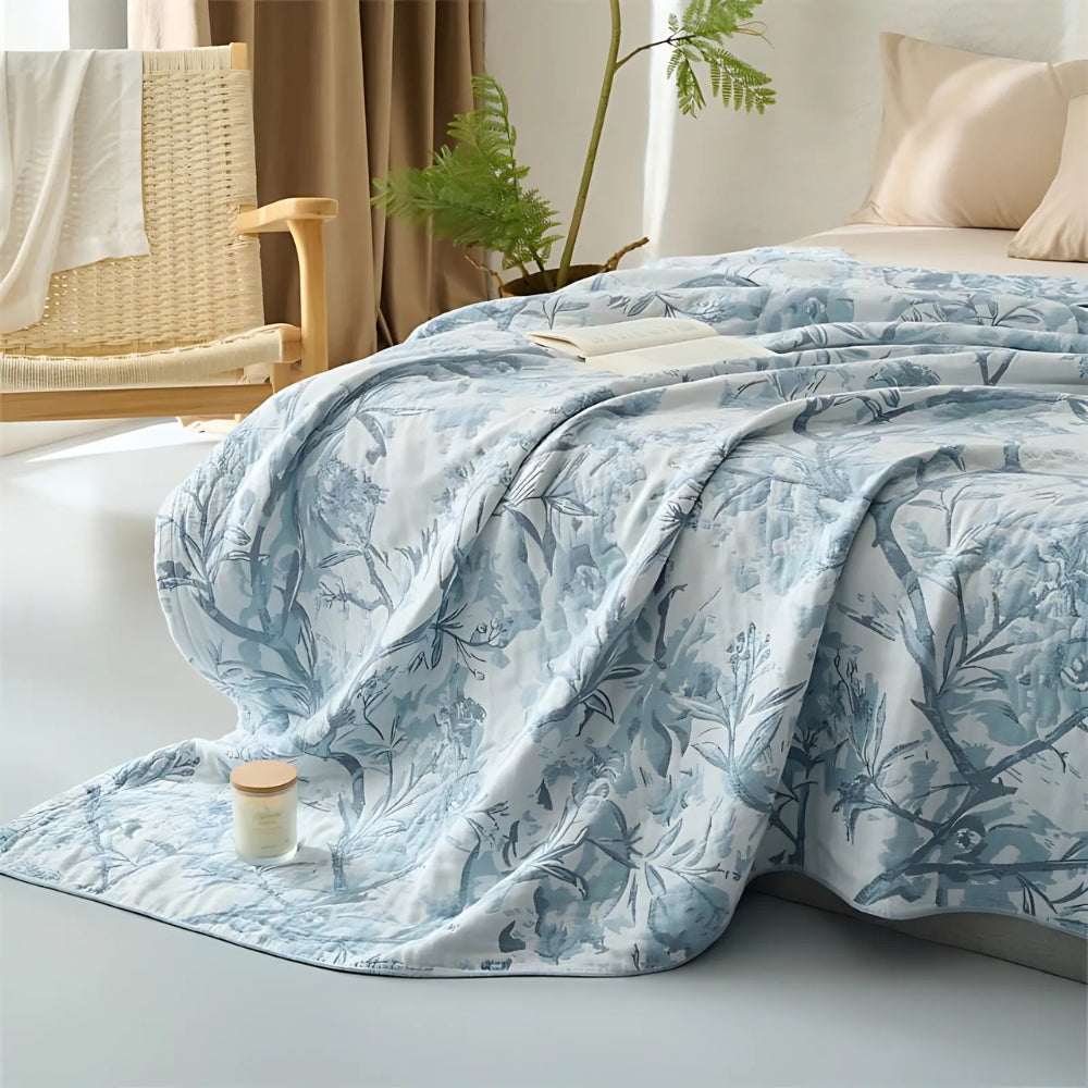 All-Season Floral Cotton Blanket