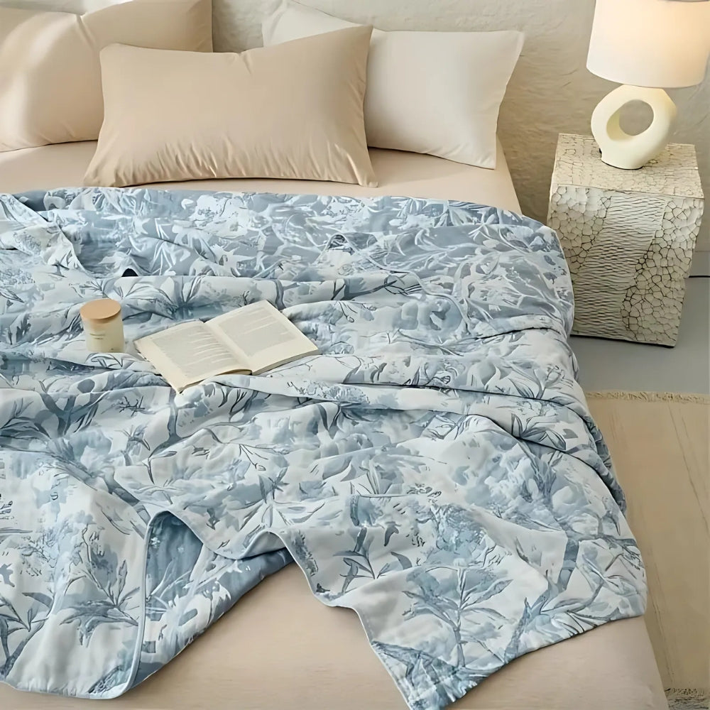 All-Season Floral Cotton Blanket