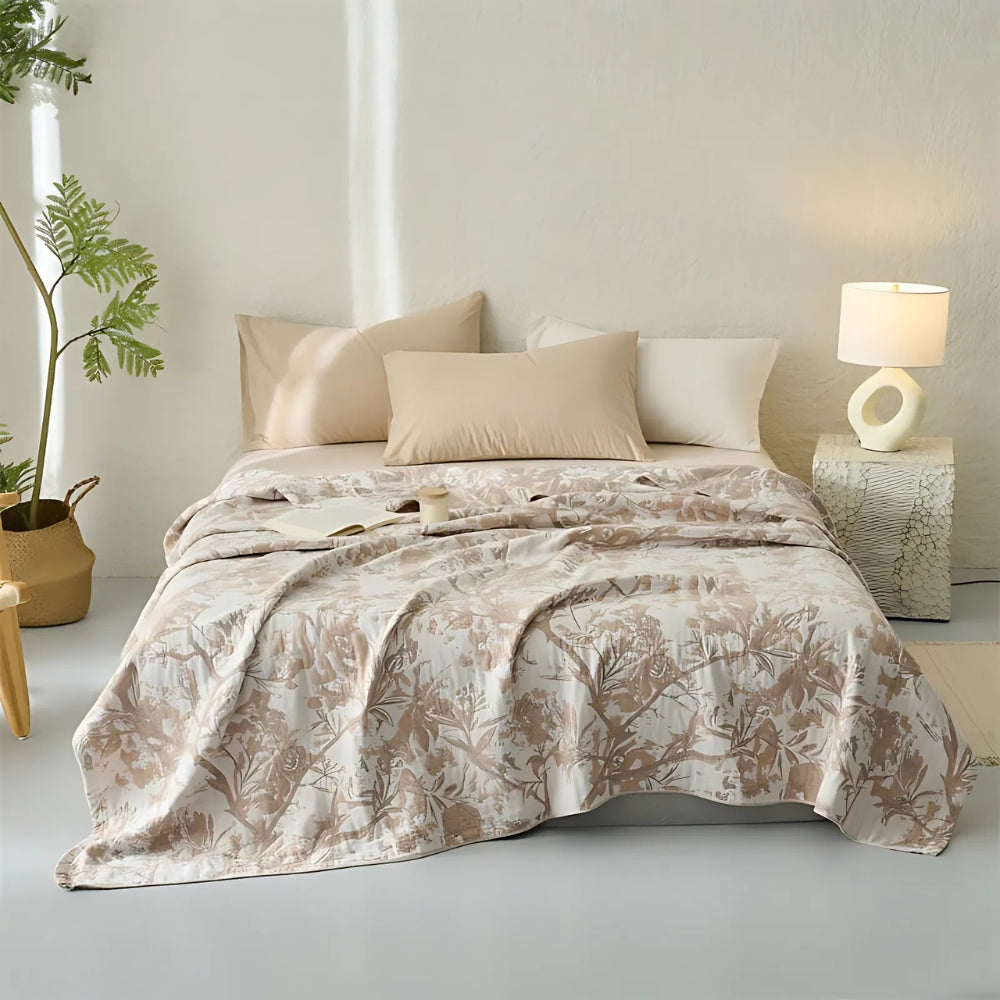 All-Season Floral Cotton Blanket