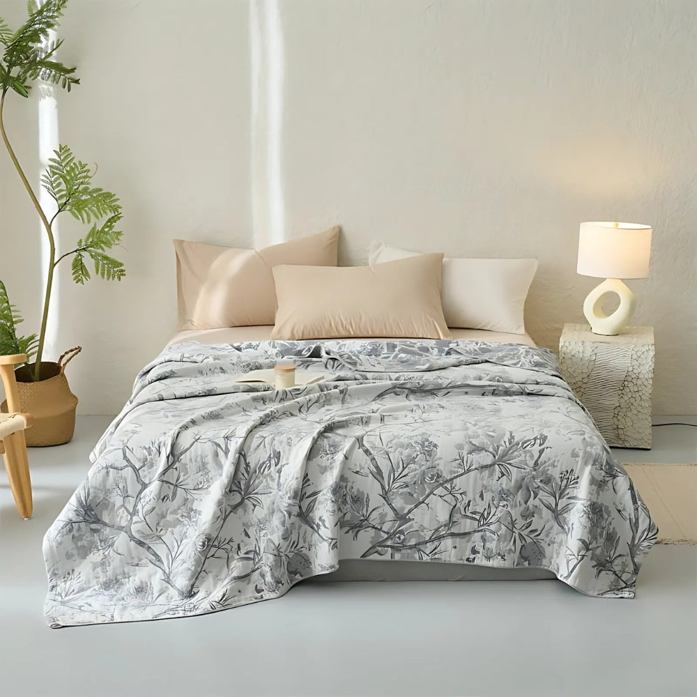 All-Season Floral Cotton Blanket