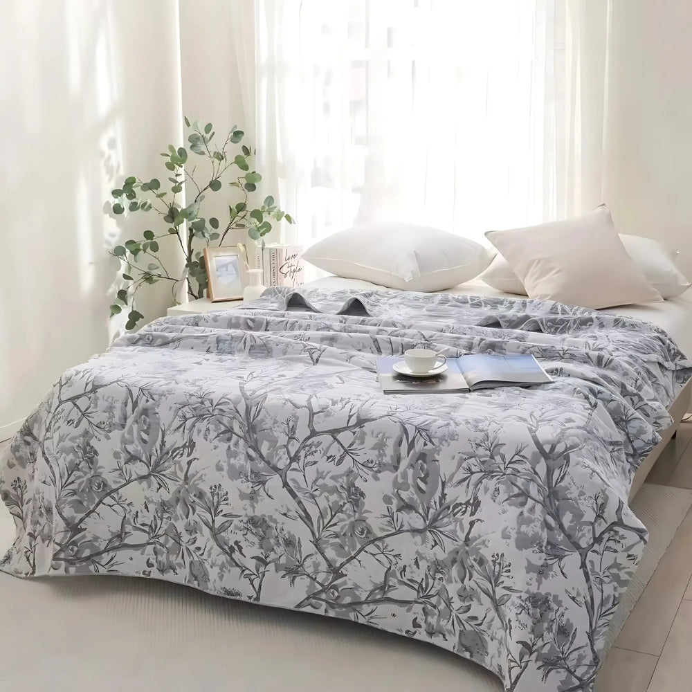 All-Season Floral Cotton Blanket