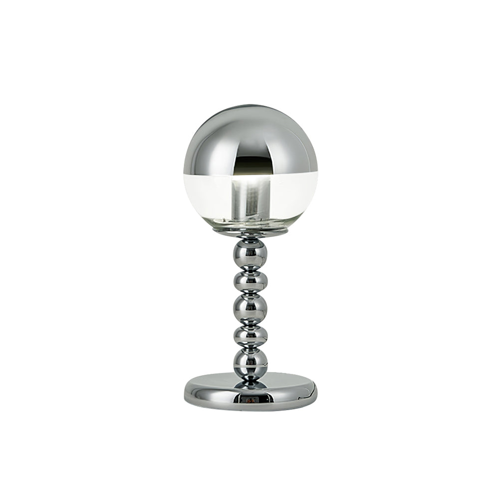 Minimalist Chrome Table Lamp with Glass Shade