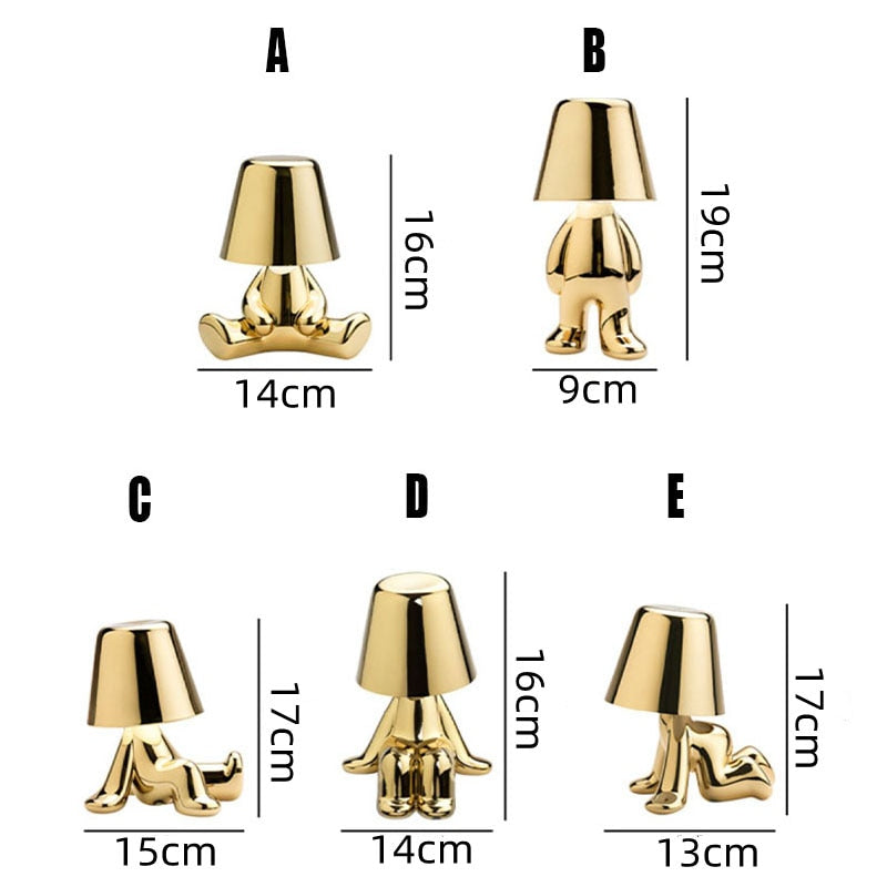 Rechargeable Gold LED Table Lamp with Touch Control