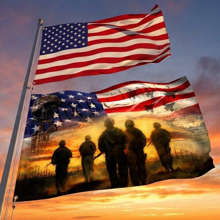All Gave Some Some Gave All American Flag - Durable Canvas Tribute for Memorial Day & Veterans Day