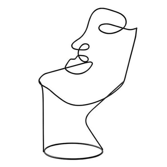 Modern Abstract Iron Face Sculpture for Home Decor