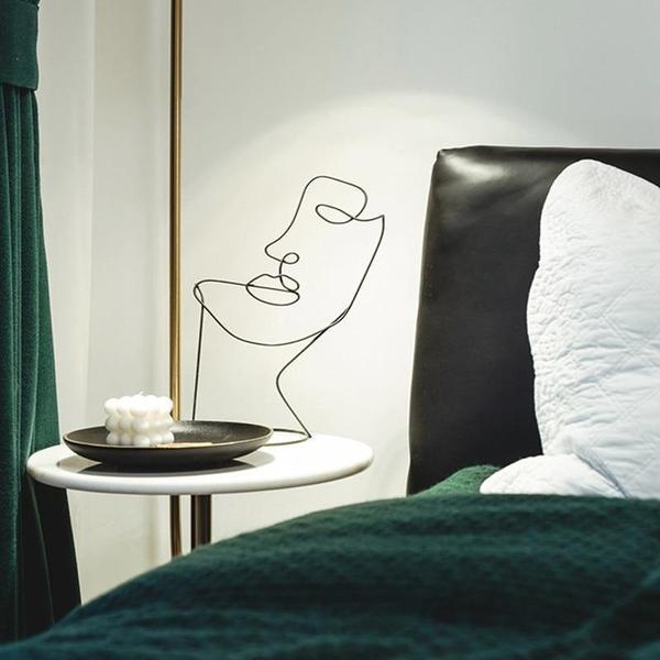 Modern Abstract Iron Face Sculpture for Home Decor