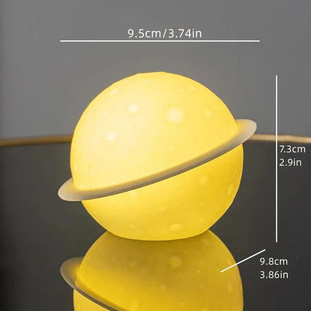 Astronaut Sculpture with Planet Night Light - Eco-Friendly PVC & ABS