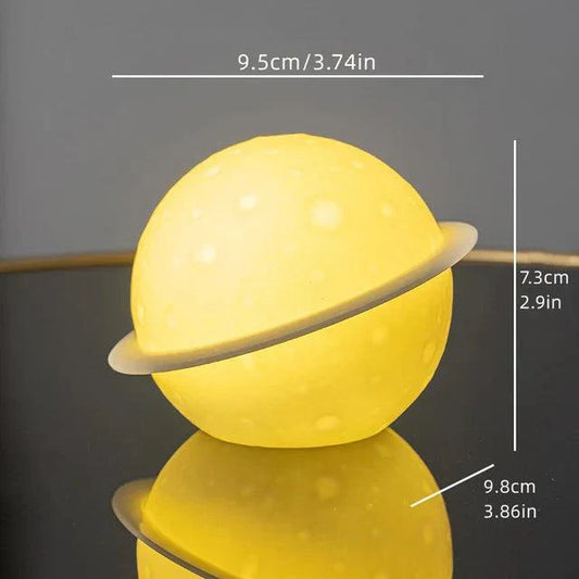 Astronaut Sculpture with Planet Night Light - Eco-Friendly PVC & ABS