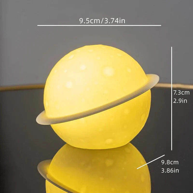 Astronaut Sculpture with Planet Night Light - Eco-Friendly PVC & ABS