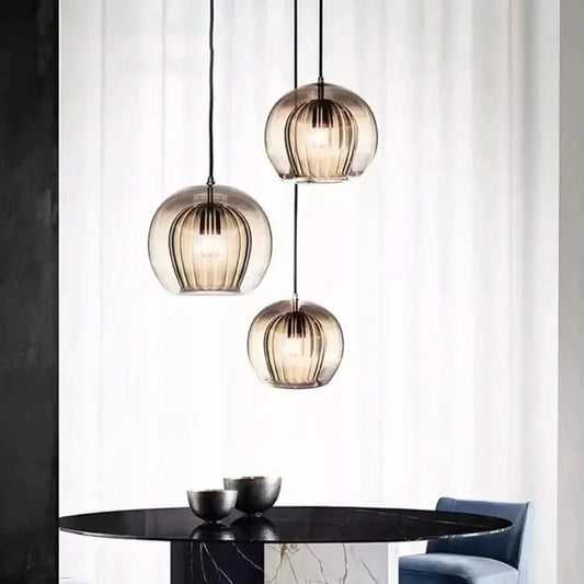 Modern Glass Pendant Light with Adjustable Height