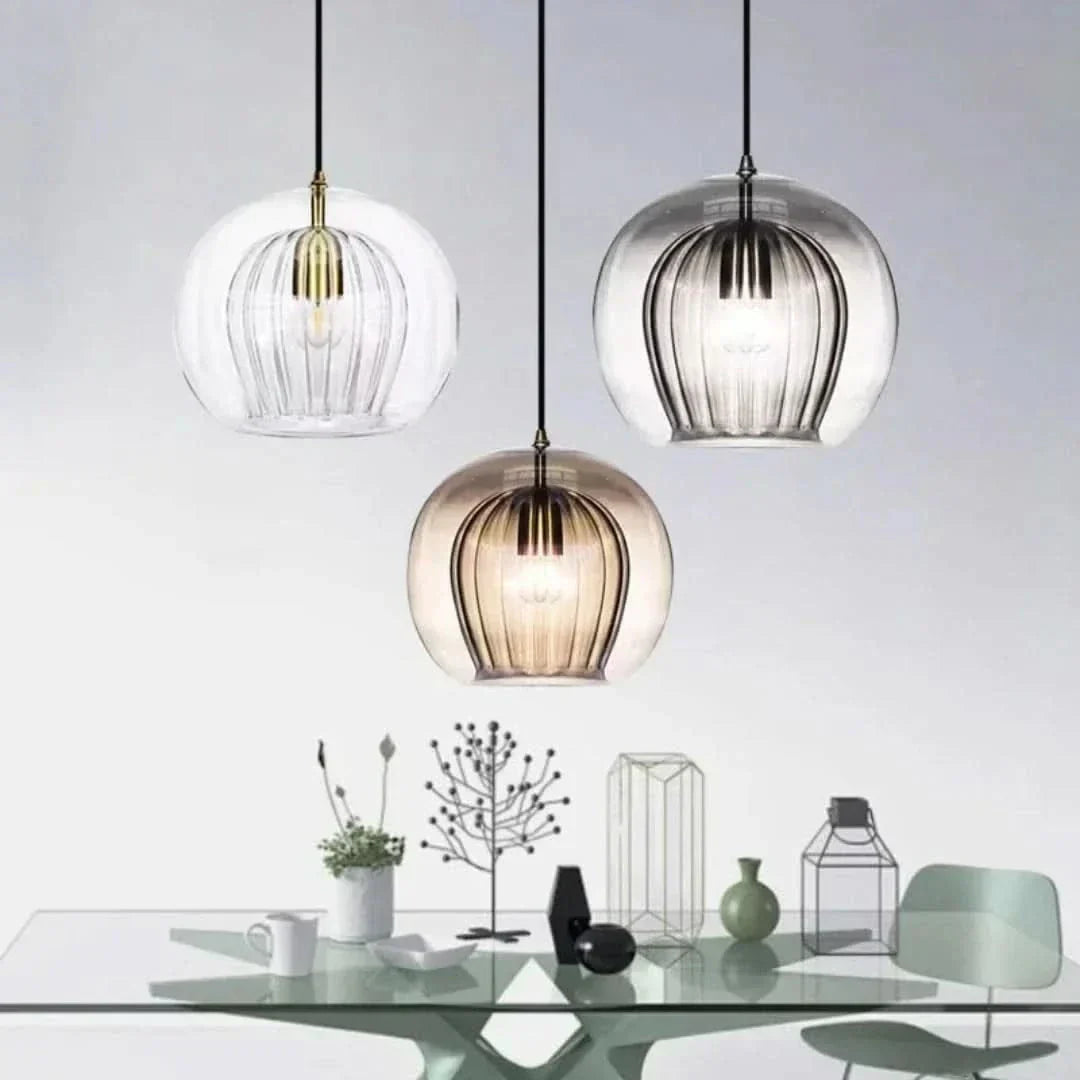 Modern Glass Pendant Light with Adjustable Height