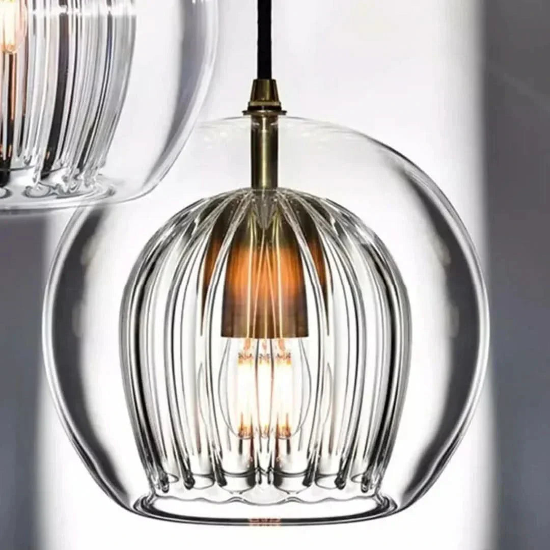 Modern Glass Pendant Light with Adjustable Height