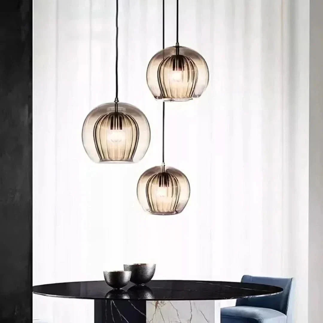 Modern Glass Pendant Light with Adjustable Height