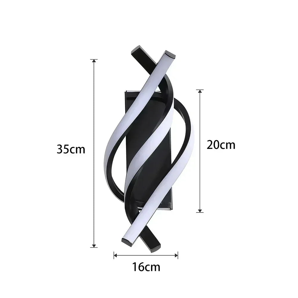 Spiral Wall Light with Warm Ambient Illumination