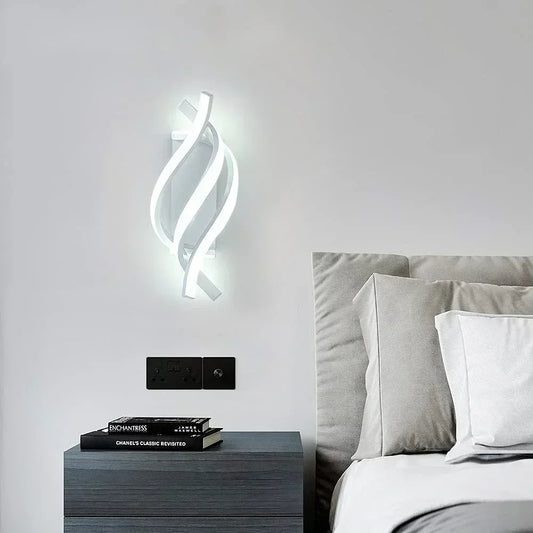 Spiral Wall Light with Warm Ambient Illumination