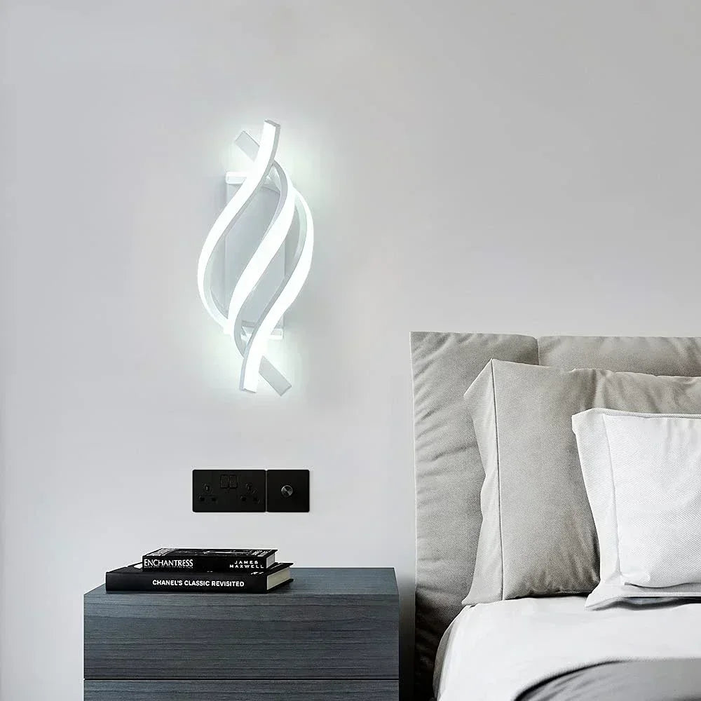 Spiral Wall Light with Warm Ambient Illumination