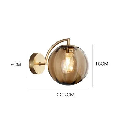 Colored Glass LED Wall Lamp - Scandinavian Minimalist Design for Living Room, Bedroom, Dining Room, Kitchen