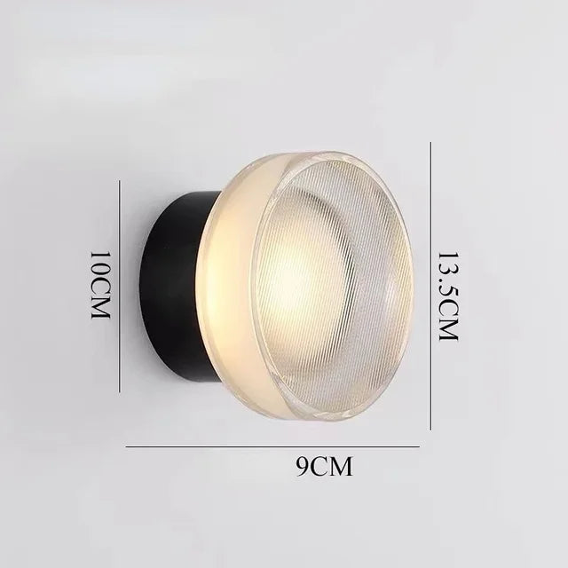 Modern Round Wall Lamp with Frosted Glass Shade