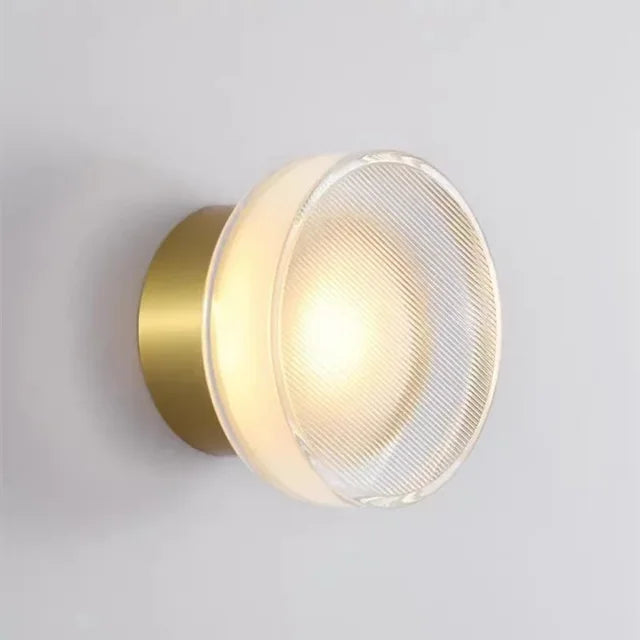 Modern Round Wall Lamp with Frosted Glass Shade