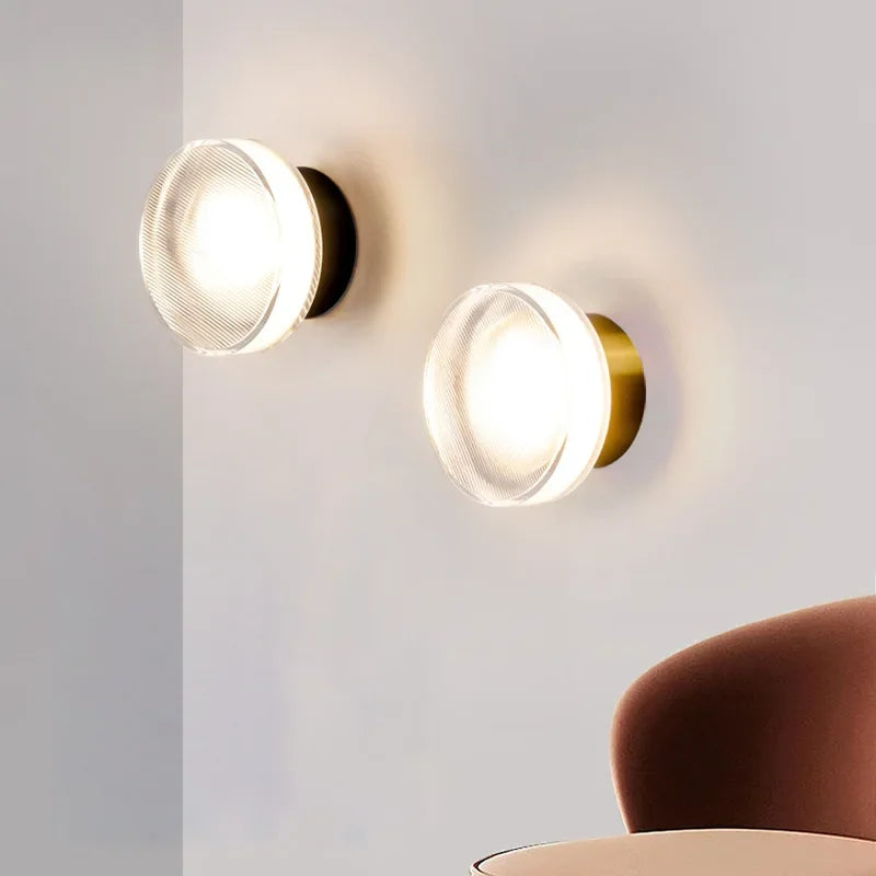 Modern Round Wall Lamp with Frosted Glass Shade