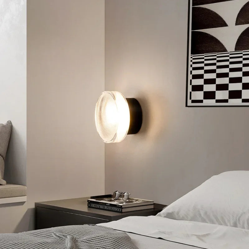 Modern Round Wall Lamp with Frosted Glass Shade