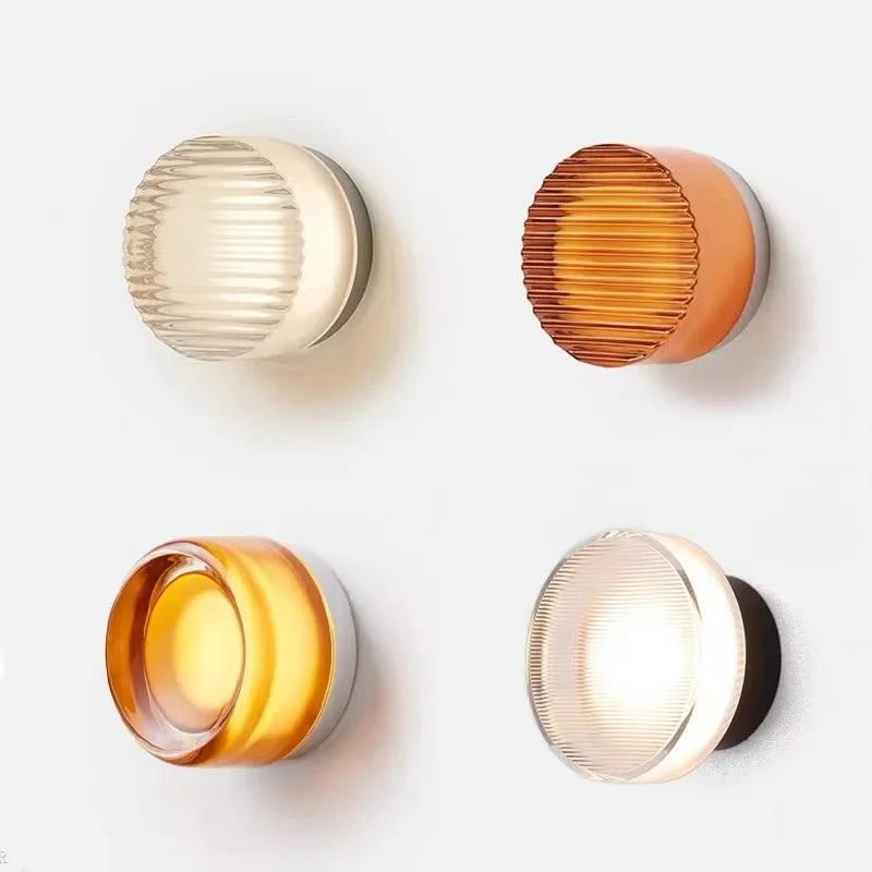 Modern Round Wall Lamp with Frosted Glass Shade