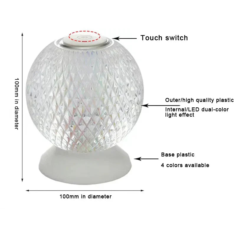 Crystal Table Lamp - Cordless Modern Lighting