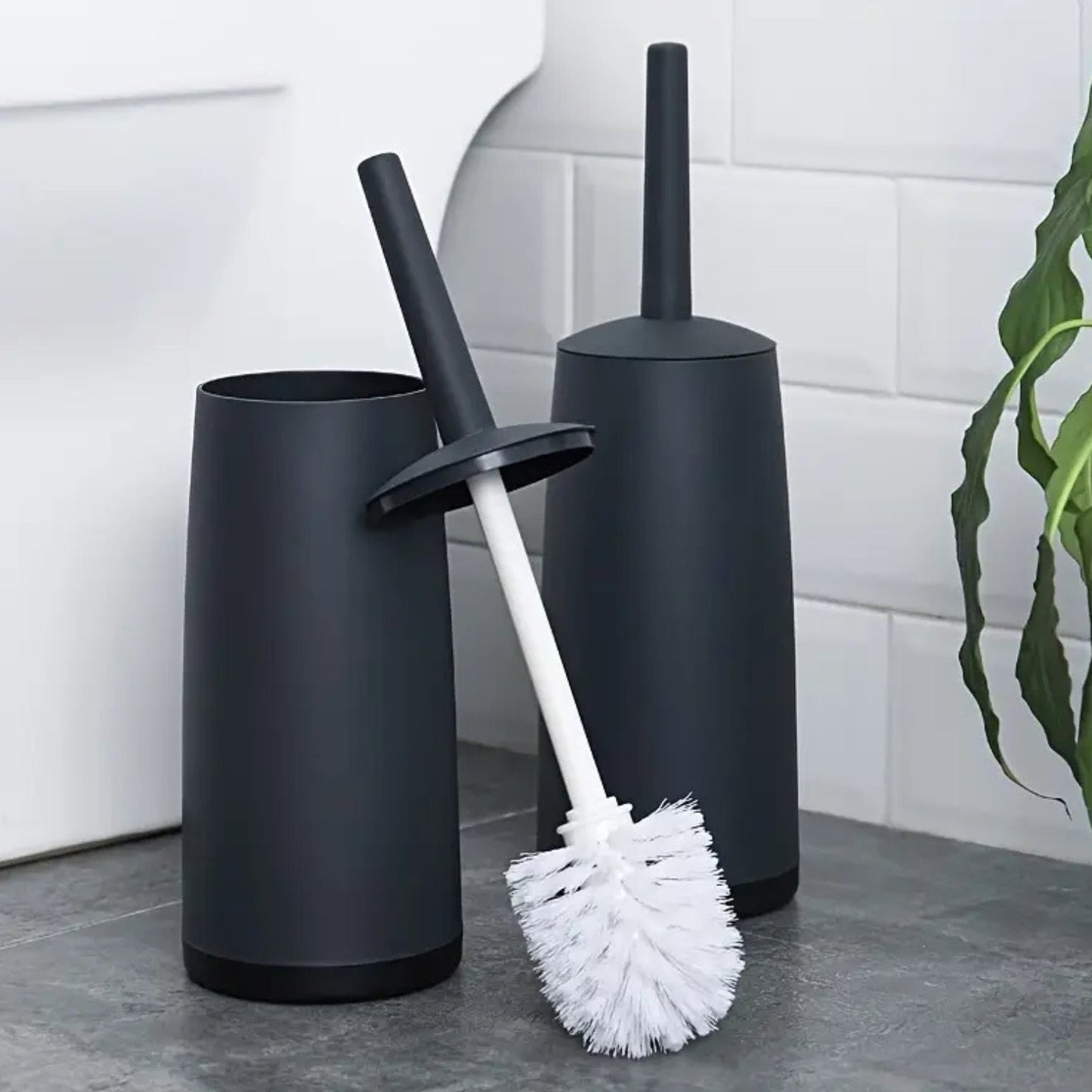 Modern Toilet Brush with Hidden Holder and Long Handle