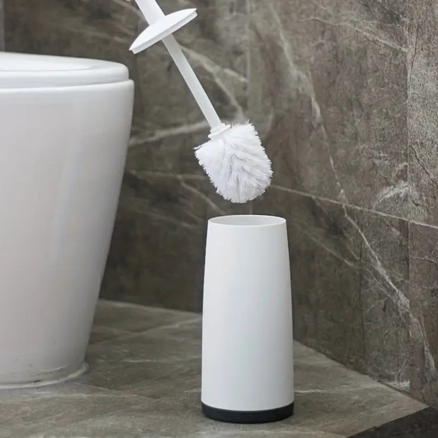 Modern Toilet Brush with Hidden Holder and Long Handle