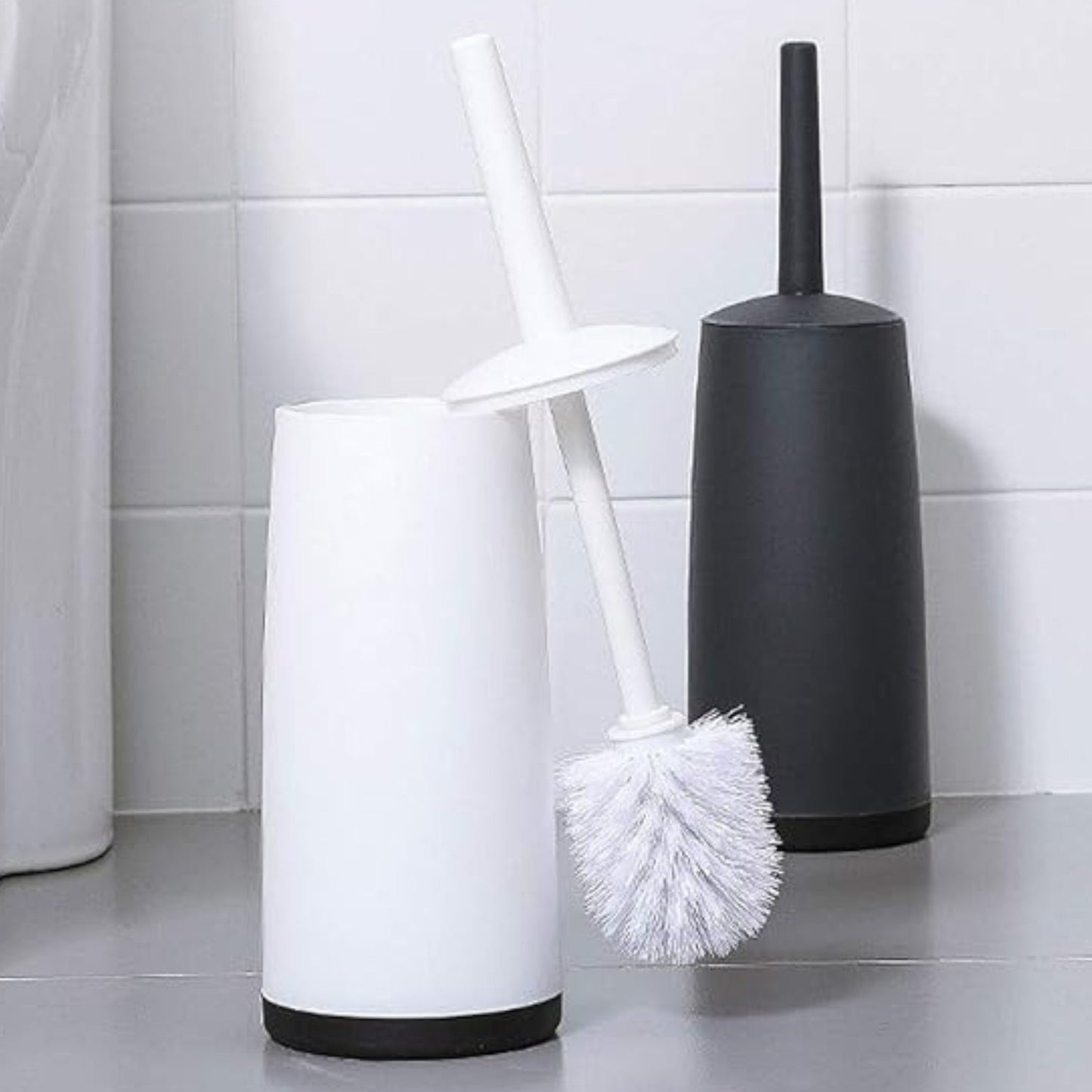 Modern Toilet Brush with Hidden Holder and Long Handle