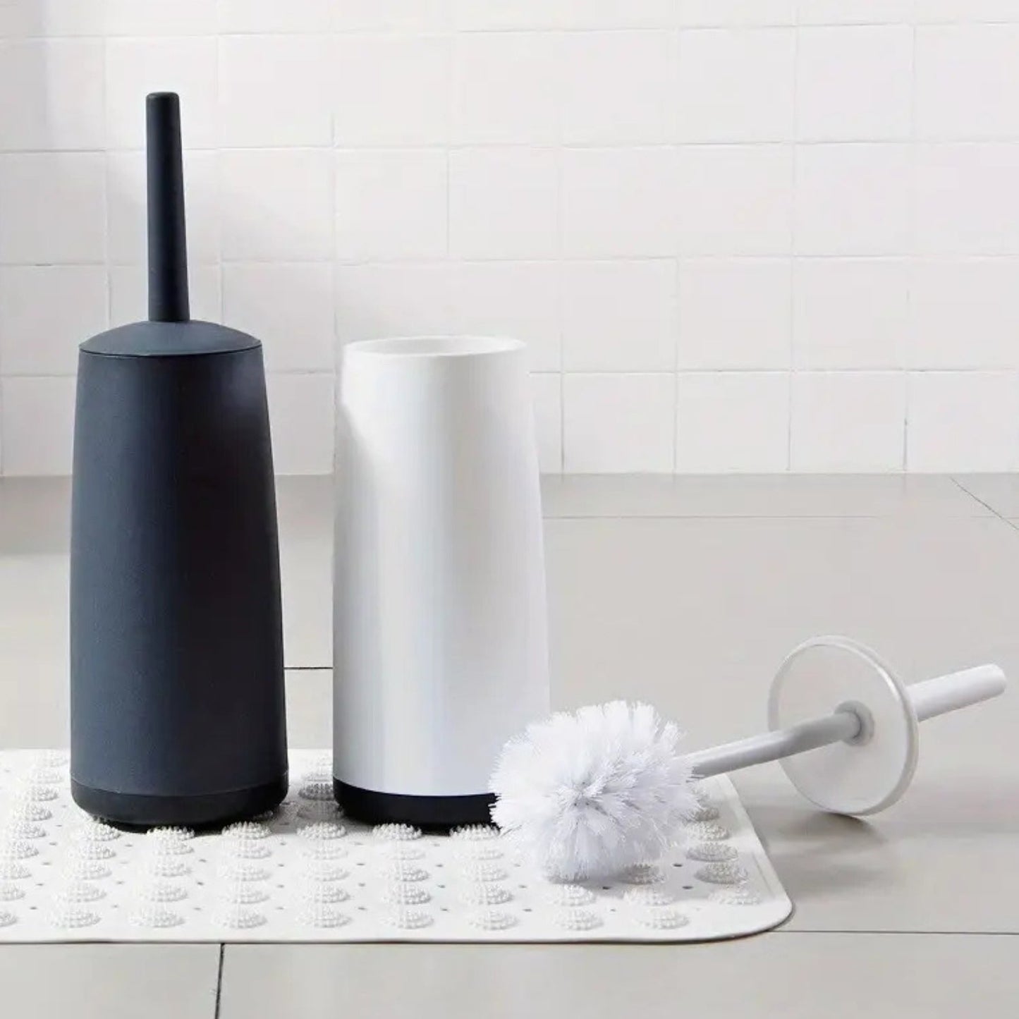 Modern Toilet Brush with Hidden Holder and Long Handle
