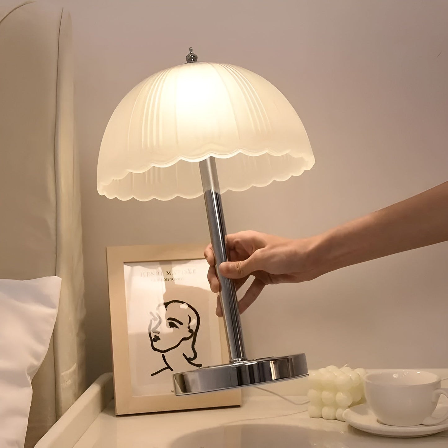 Modern LED Table Lamp with Transparent Glass Shade - Energy Efficient and Stylish