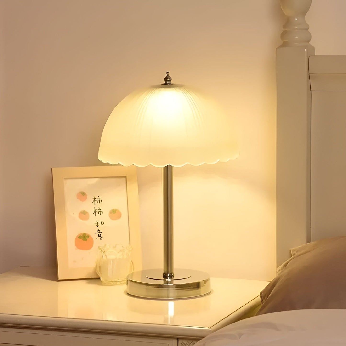 Modern LED Table Lamp with Transparent Glass Shade - Energy Efficient and Stylish