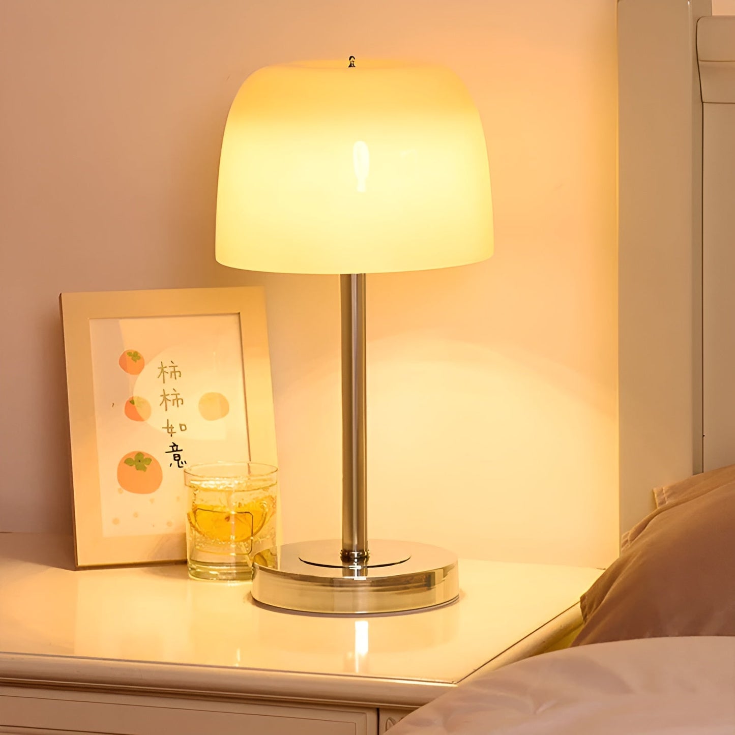 Modern LED Table Lamp with Transparent Glass Shade - Energy Efficient and Stylish
