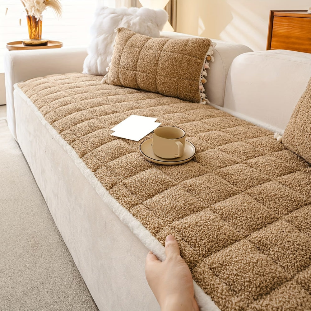 Thick Plush Anti-Slip Square Couch Cover
