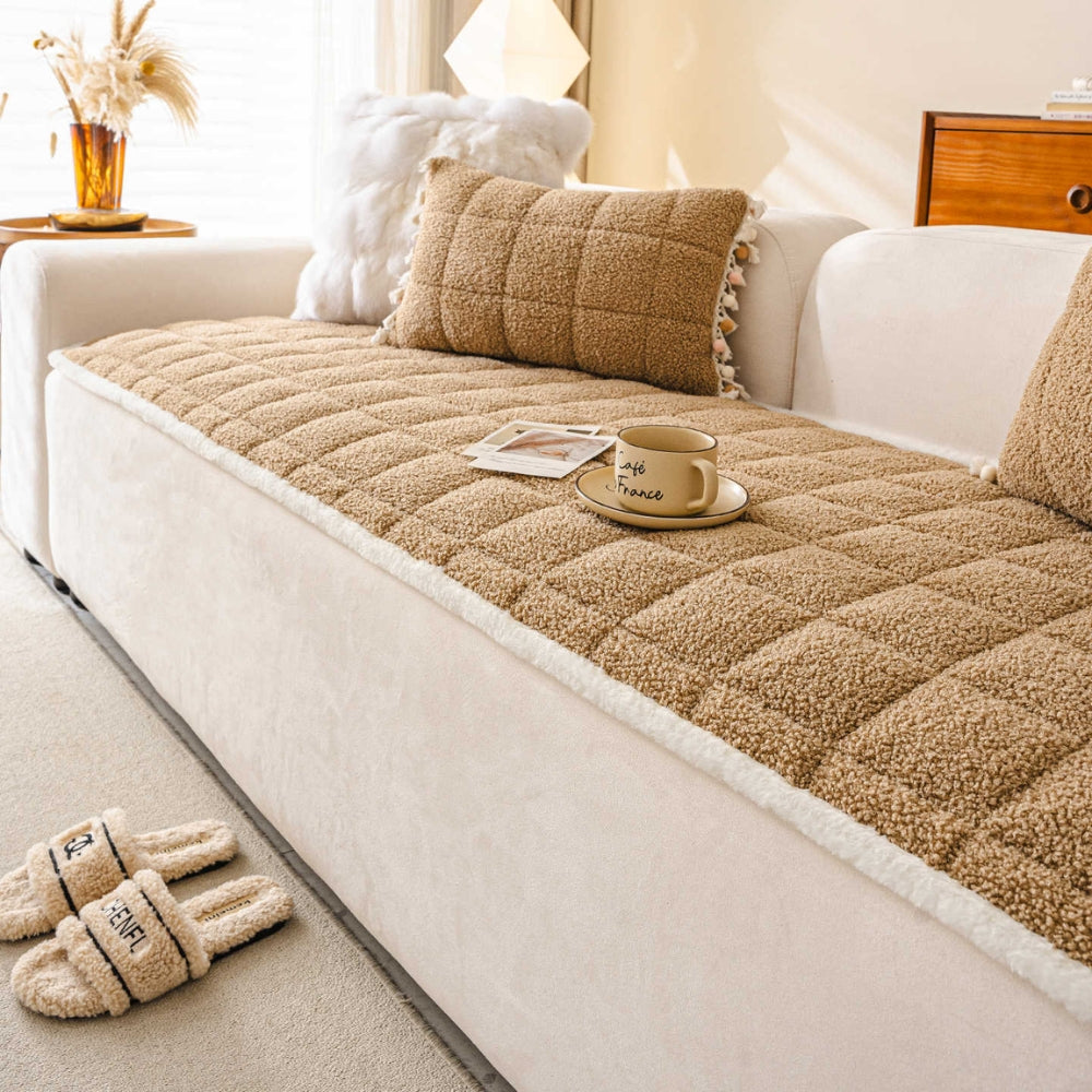 Thick Plush Anti-Slip Square Couch Cover
