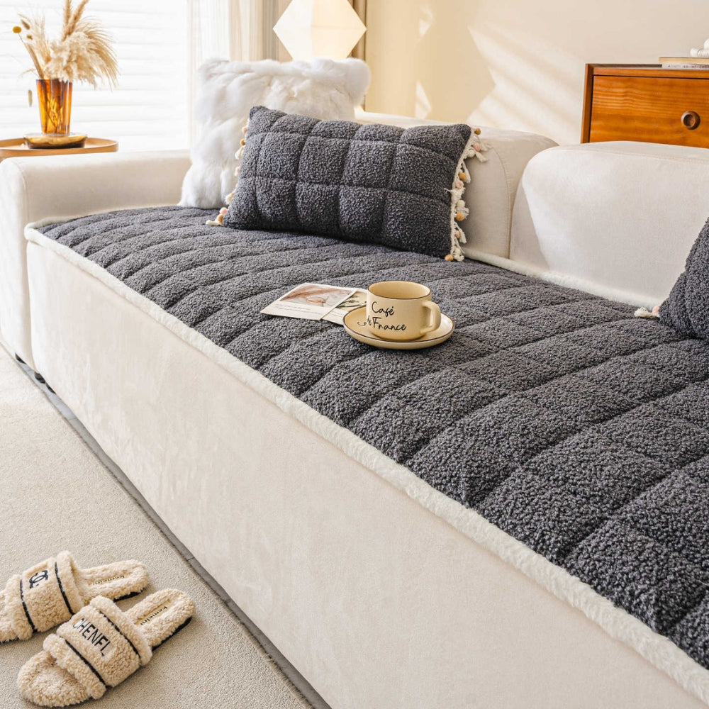 Thick Plush Anti-Slip Square Couch Cover