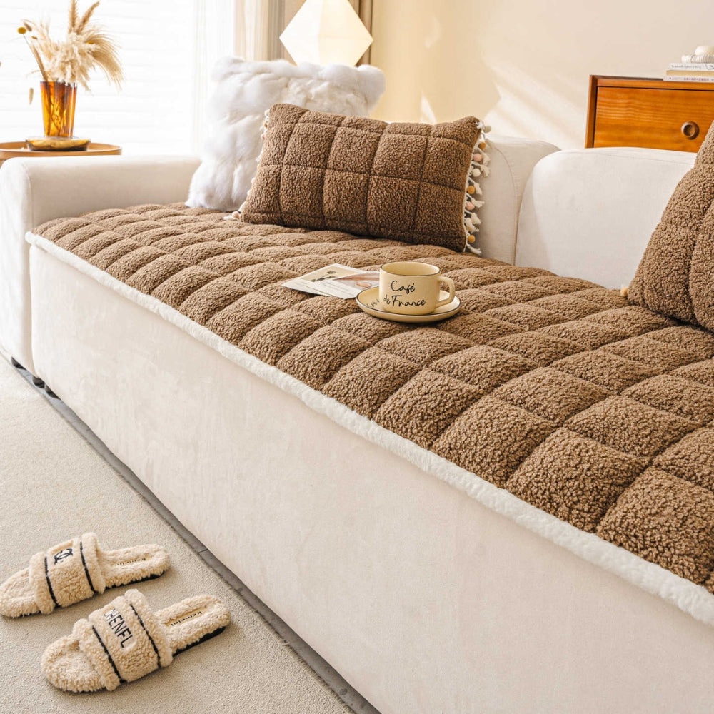 Thick Plush Anti-Slip Square Couch Cover