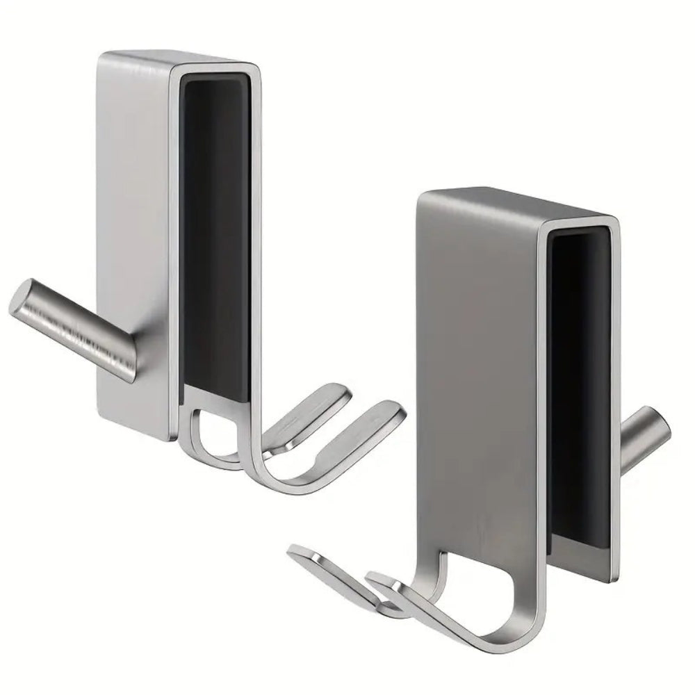 Sleek Stainless Steel Shower Door Hooks for Towels