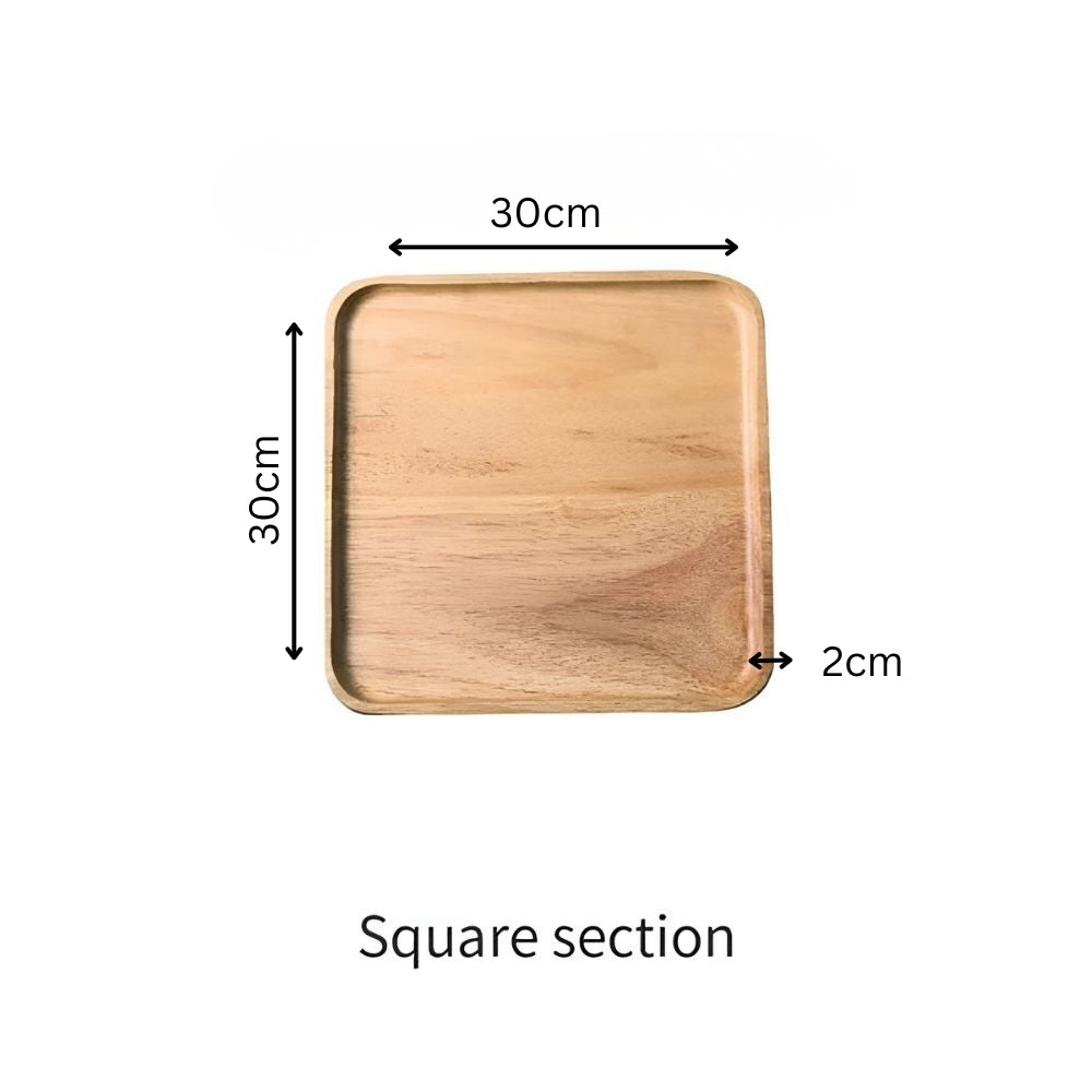 Eco-Friendly Bamboo Serving Plate Set - Rectangular, Square, Round