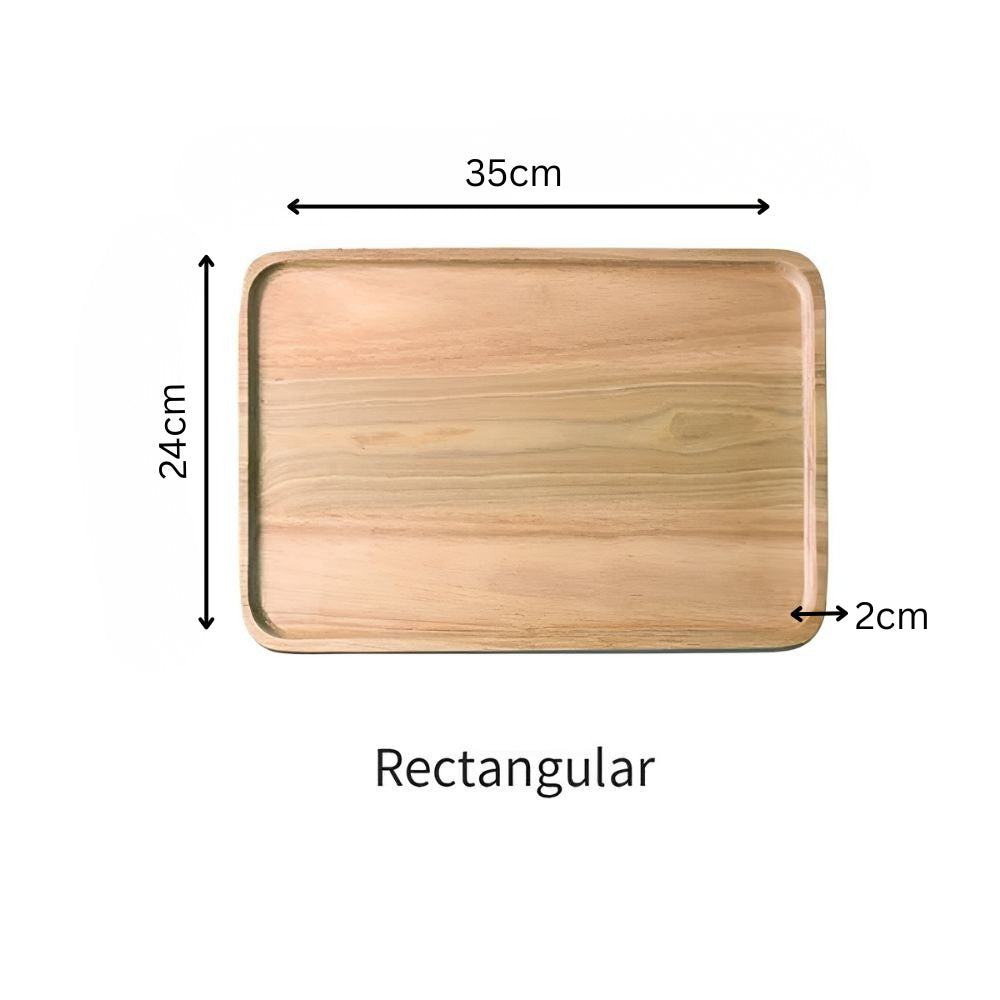 Eco-Friendly Bamboo Serving Plate Set - Rectangular, Square, Round