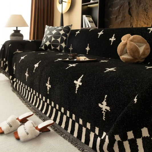 Modern Cross Pattern Microfiber Sofa Cover