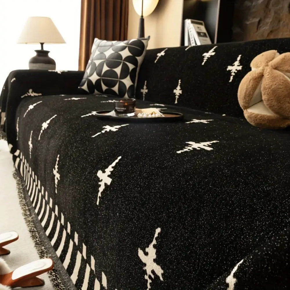 Modern Cross Pattern Microfiber Sofa Cover