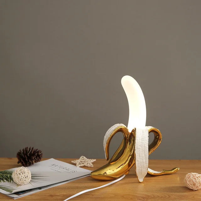 Banana-Shaped Decorative Table Lamp with Warm LED Light