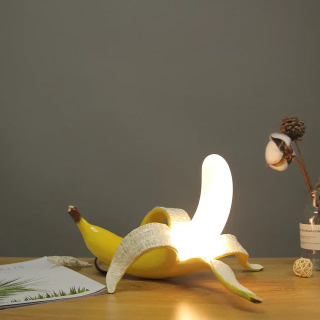 Banana-Shaped Decorative Table Lamp with Warm LED Light