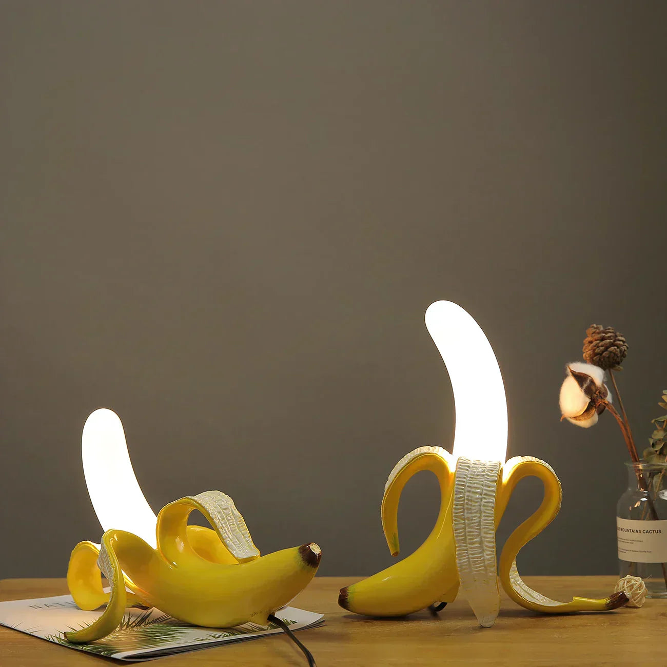 Banana-Shaped Decorative Table Lamp with Warm LED Light