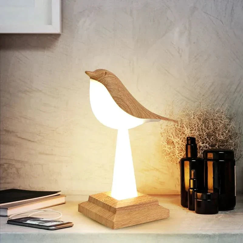Eclectus Bird Table Lamp with USB Power Supply