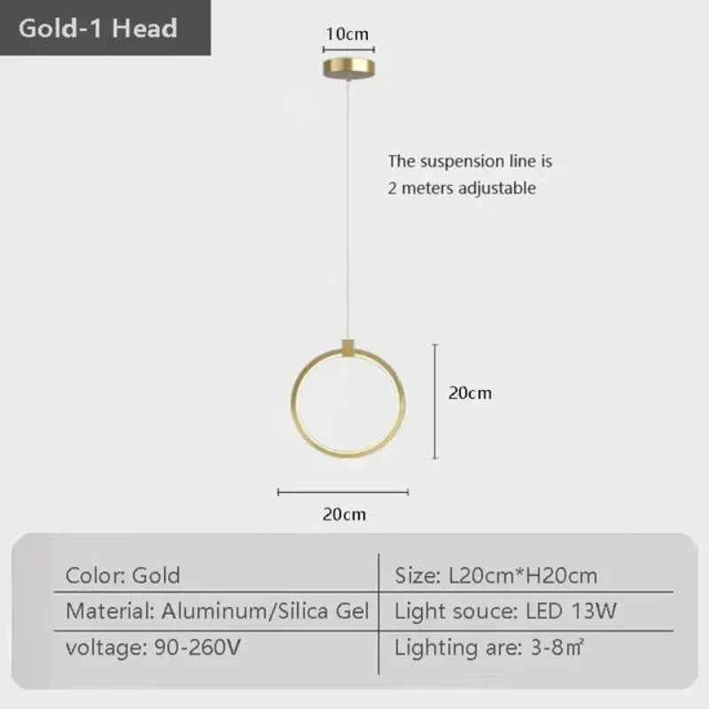 Adjustable Double Shade Pendant Light with Built-in LED