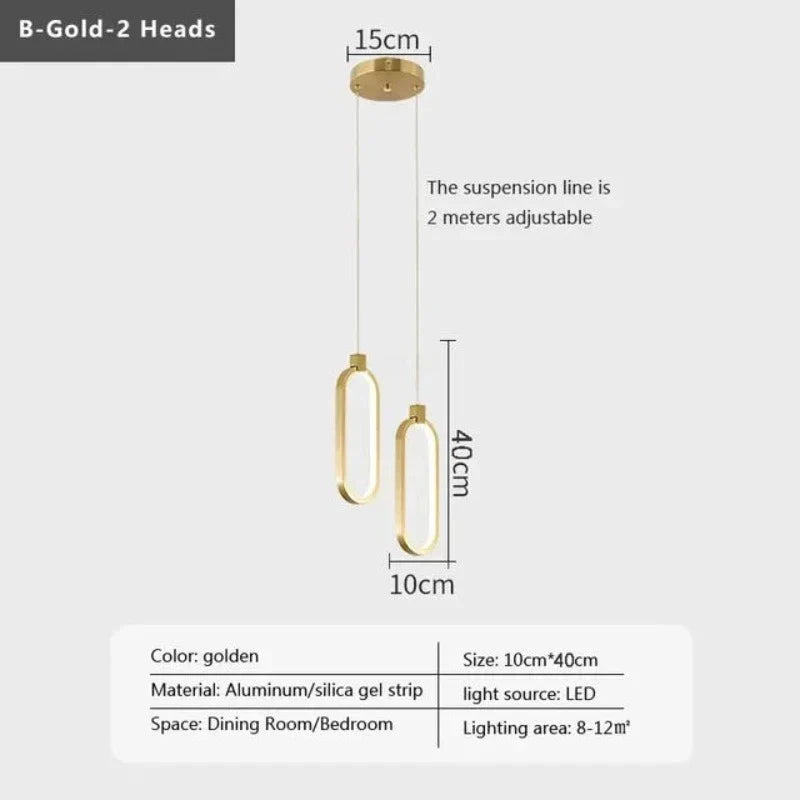 Adjustable Double Shade Pendant Light with Built-in LED